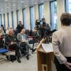 Ministerin Martine Deprez bei der Pressekonferenz zur Vorstellung der Platform